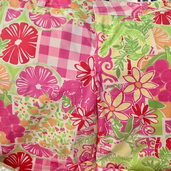 LILLY PULITZER “Juice Stand” Cotton Palm Beach Fit Cuffed Bermuda Shorts Size 8 - Picture 5 of 11
